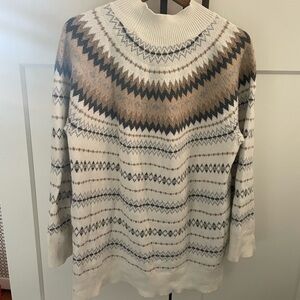 Calvin Klein Cozy Cream and Brown Patterned Sweater, size XL